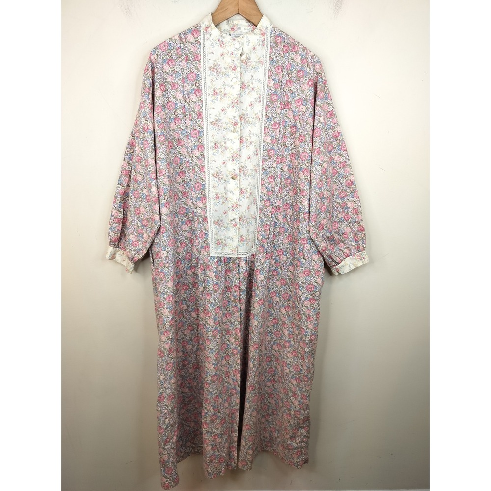 Tom Bezduda Barad & Co Vtg Nightgown House Dress 2X 3X OS Cottagecore Floral